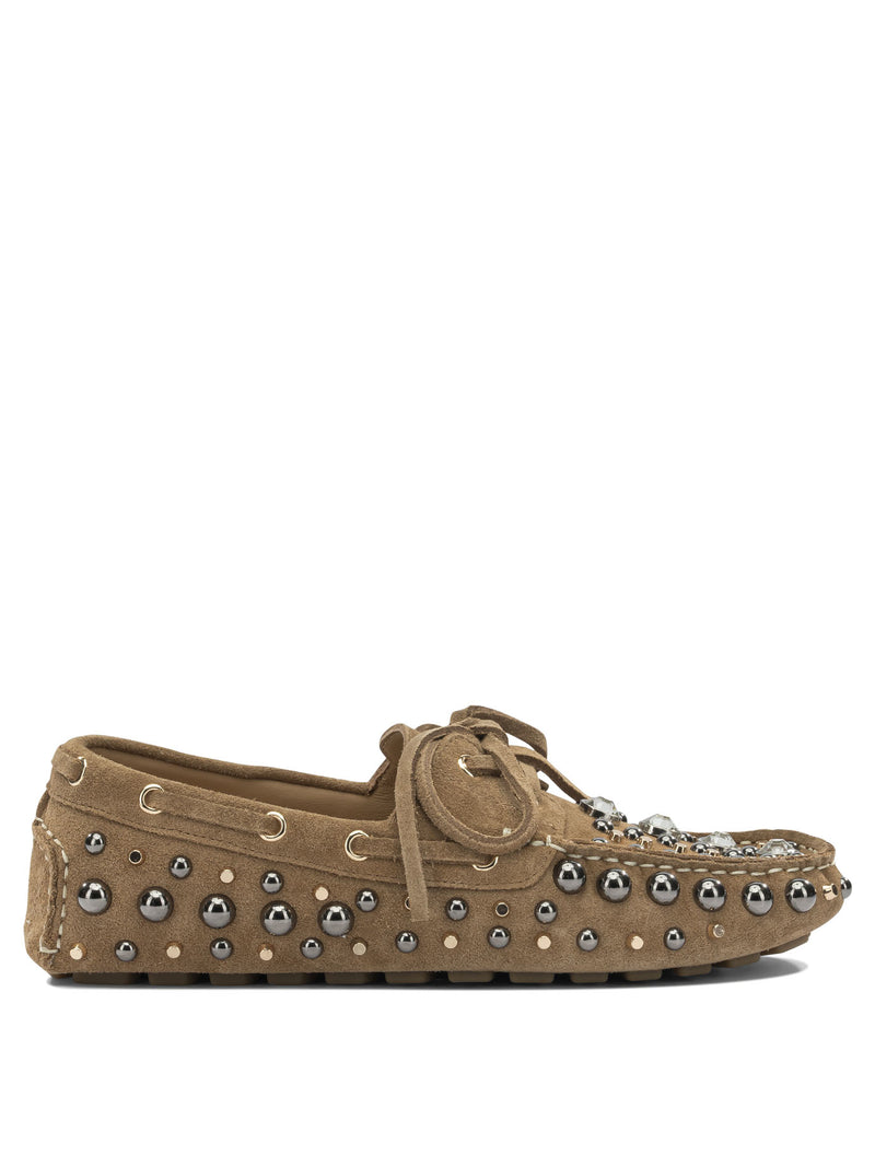 Strategia Strategia R50VELOUR Camel Beige Suede Loafers Women - World Class Fashion
