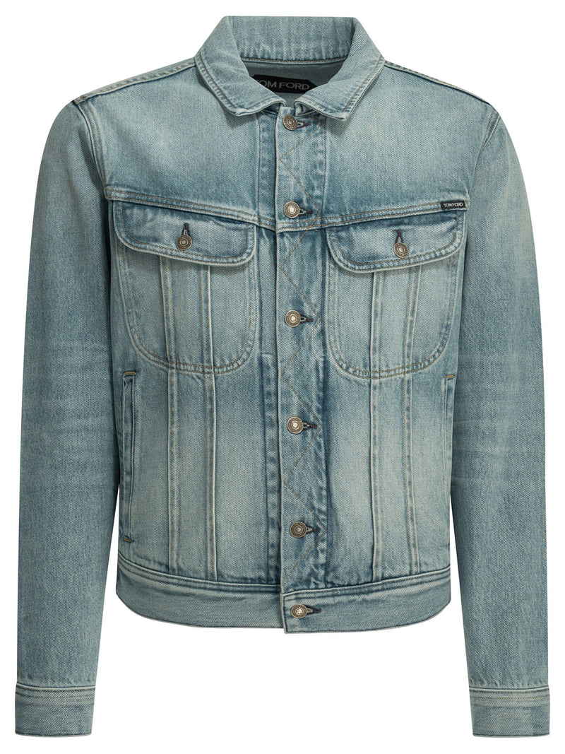 Tom Ford Tom Ford Icon Denim Jacket Light Blue - World Class Fashion