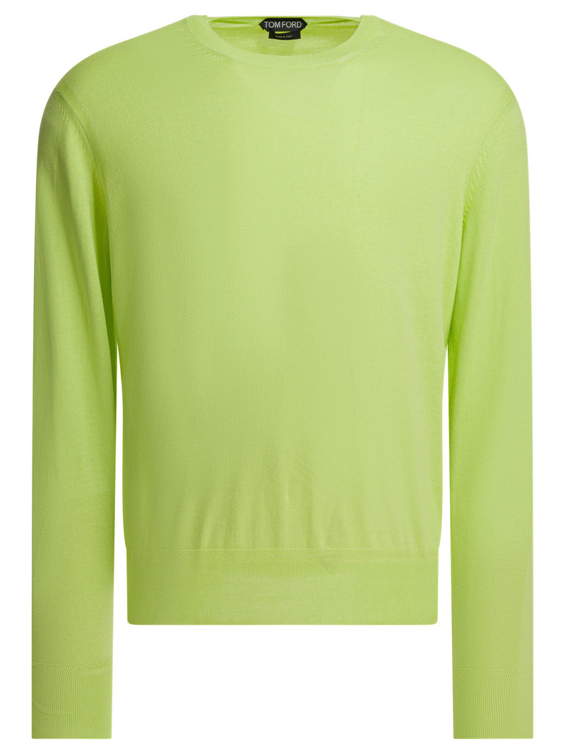 Tom Ford Tom Ford Jersey de Algodón con Cuello Redondo Verde para Hombre - World Class Fashion