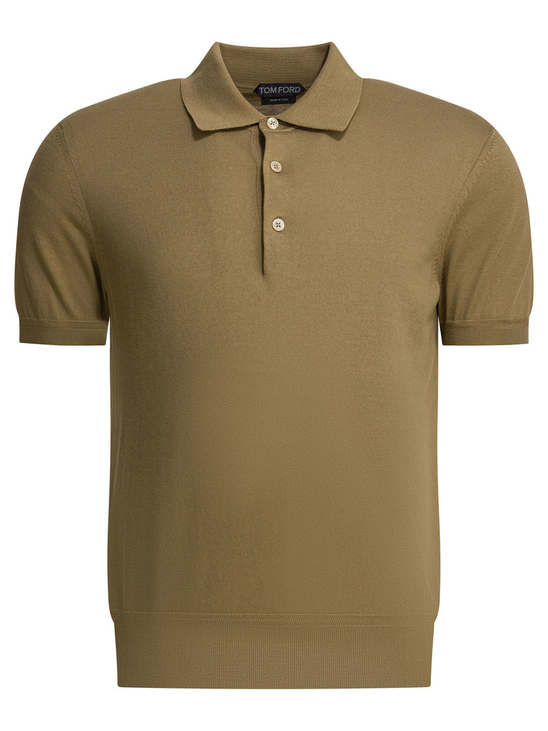 Tom Ford Tom Ford Cotton Knit Polo Shirt Beige Men - World Class Fashion