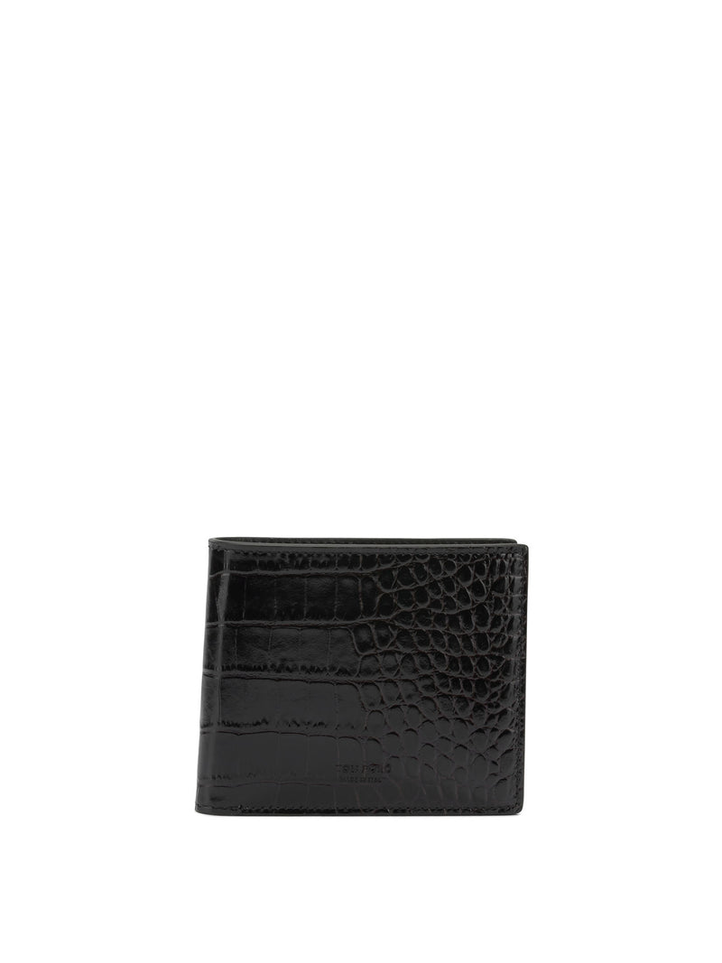 Tom Ford Cartera plegable de piel efecto cocodrilo Tom Ford, color marrón - World Class Fashion