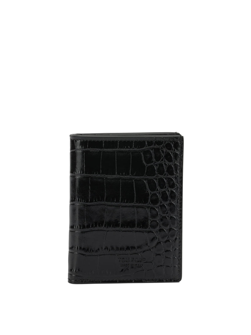 Tom Ford Tarjetero plegable Tom Ford Exotic Line negro - World Class Fashion