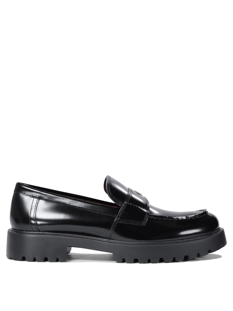 Tory Burch Tory Burch Women's Black Leather Loafers - World Class Fashion