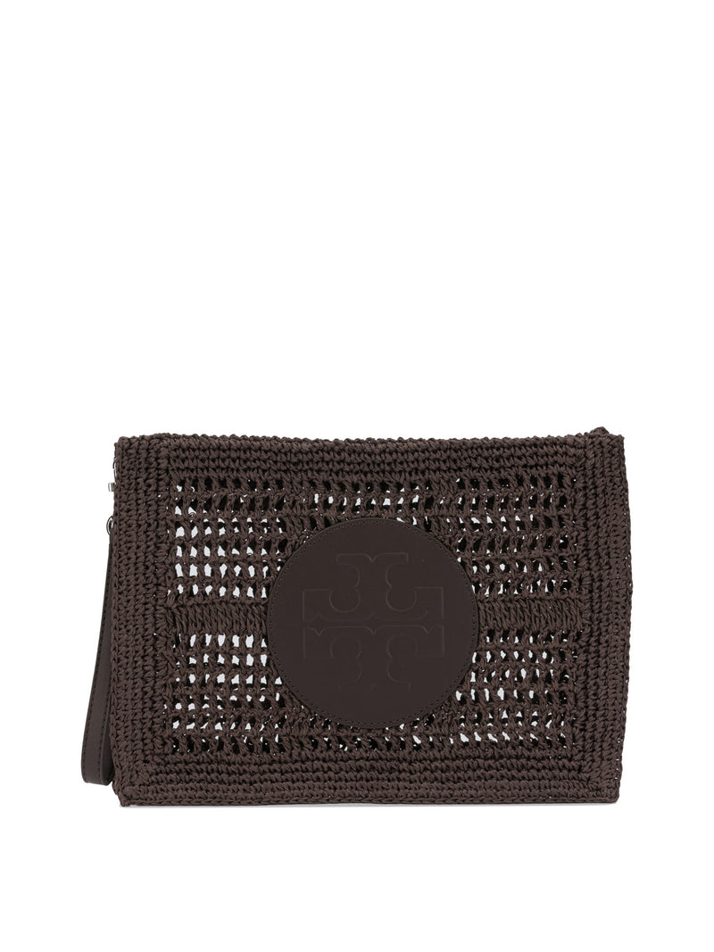 Tory Burch Tory Burch Bolso de mano para mujer de paja de papel marrón - World Class Fashion