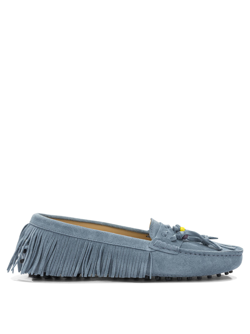 Toujours Toujours Emily Light Blue Suede Loafers Women - World Class Fashion