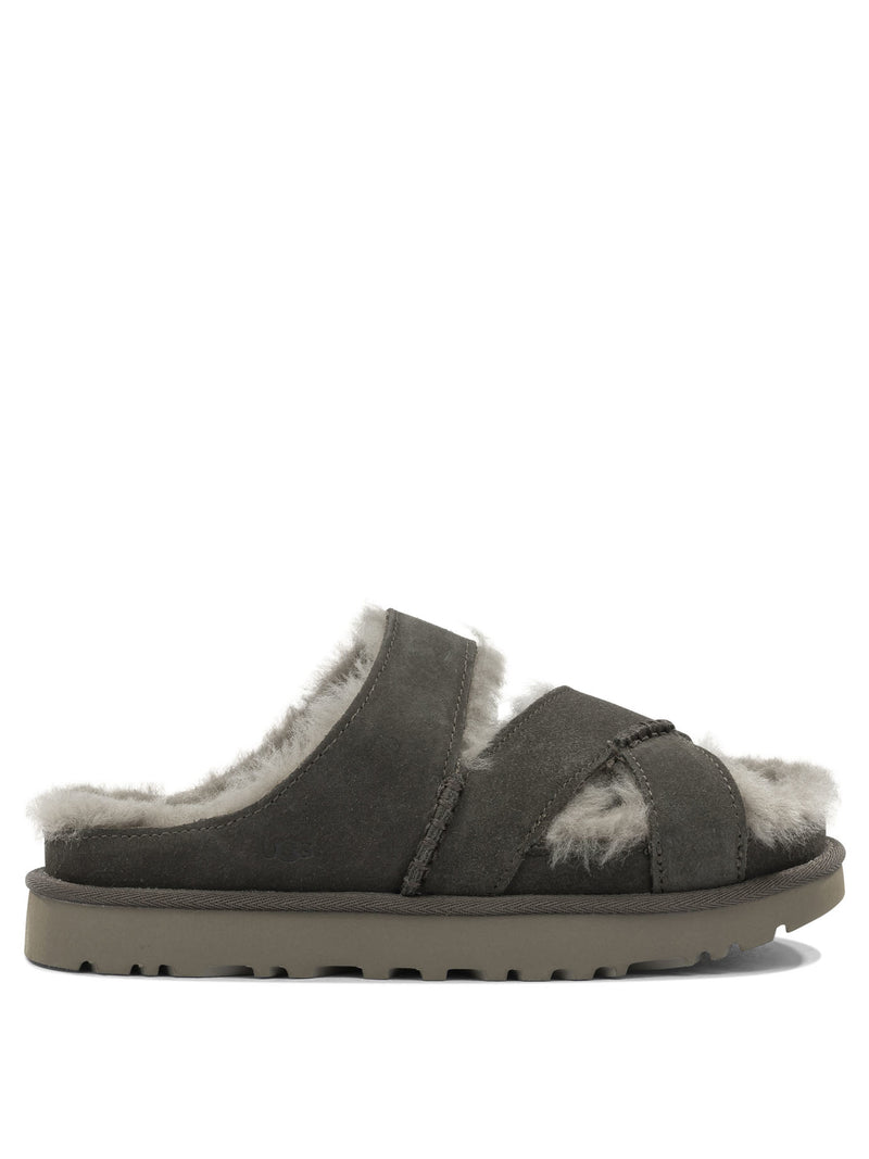 Ugg Ugg Greenport Cross Strap Slide Brown Women - World Class Fashion