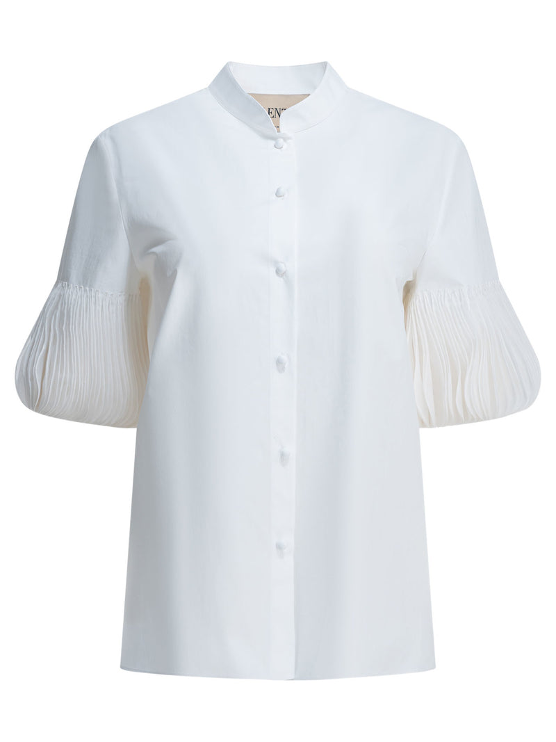 Valentino Valentino Embroidered Cotton Shirt White - World Class Fashion