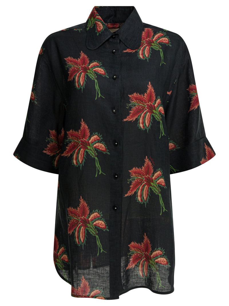 Valentino Valentino Women's Black Linen Shirt - World Class Fashion