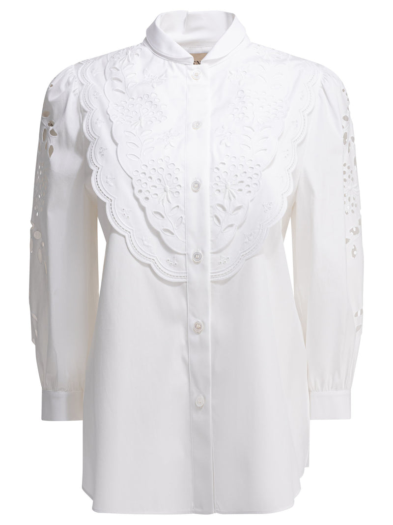 Valentino Valentino Embroidered Cotton Shirt White Women - World Class Fashion