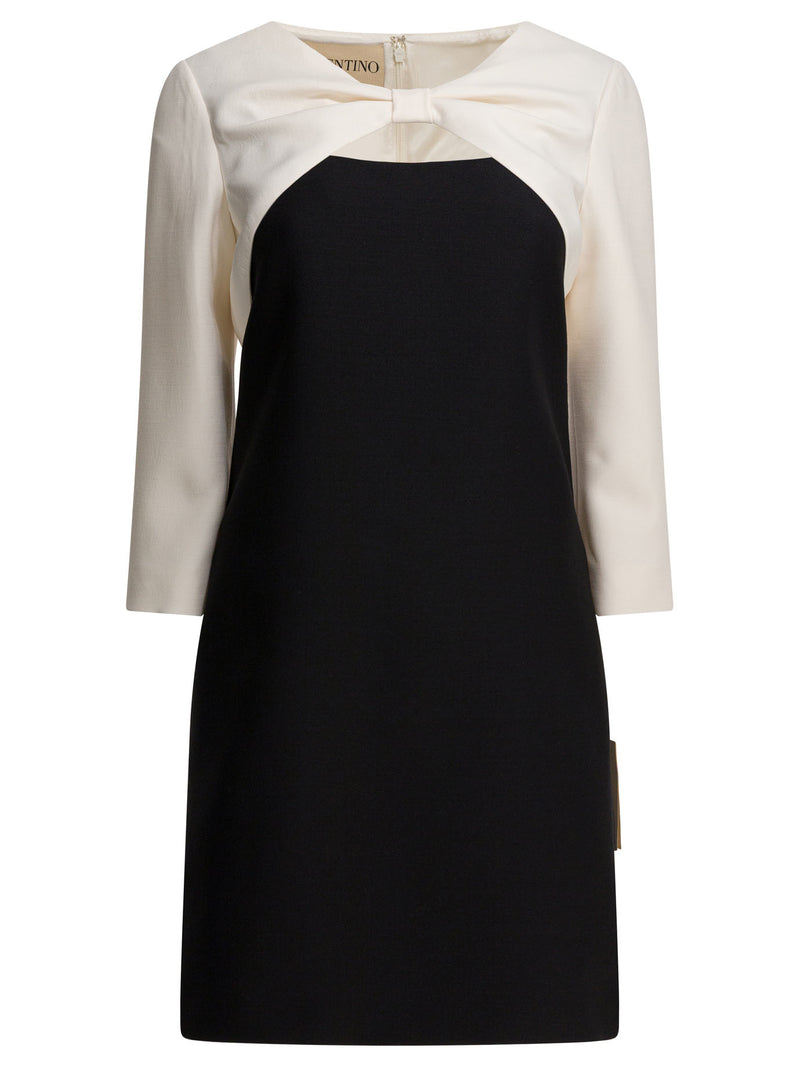 Valentino Vestido Valentino Crepé Couture Negro para Mujer - World Class Fashion