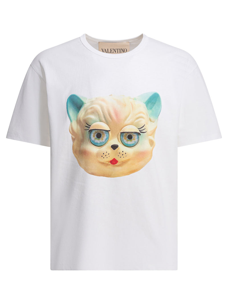 Valentino Valentino Le Chat De La Maison Camiseta Blanca - World Class Fashion