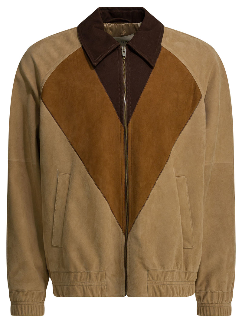 Valentino Valentino Men's Beige Goat Leather Jacket - World Class Fashion