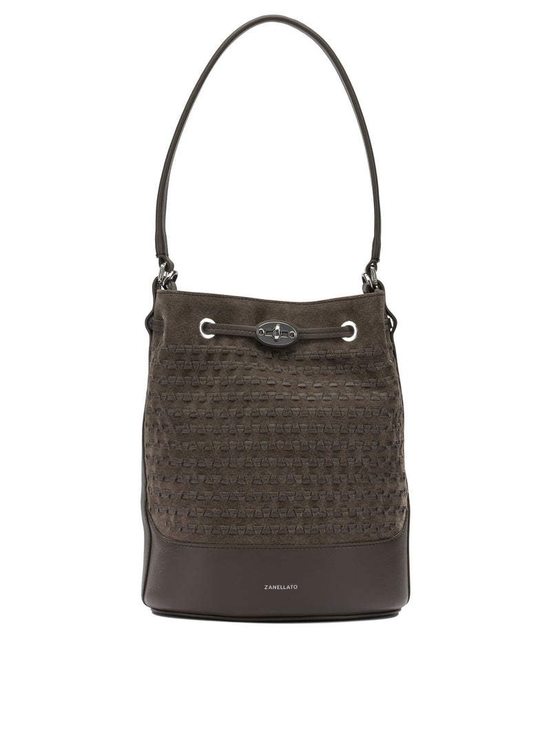Zanellato Bolso de hombro de ante Zanellato MONDA' Musiva marrón - World Class Fashion