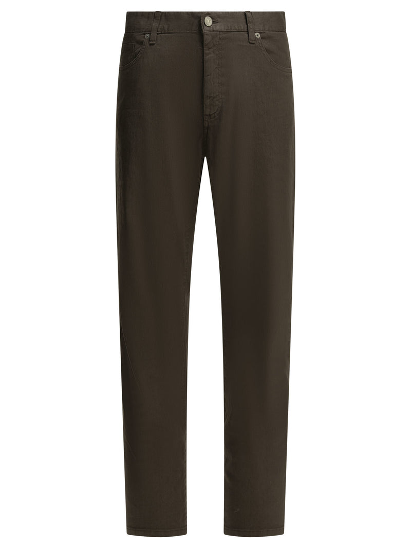 Zegna Zegna Roccia Straight Leg Jeans Brown - World Class Fashion