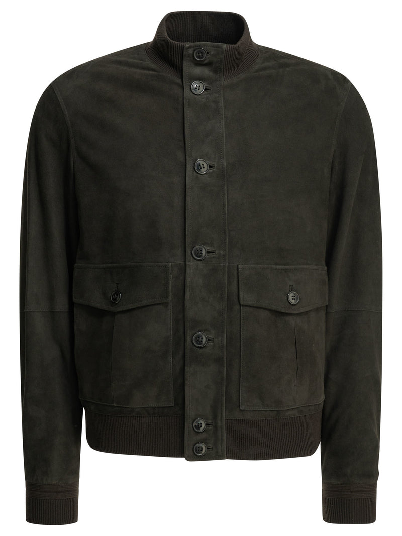 Zegna Zegna Suede Leather Jacket Brown Men - World Class Fashion