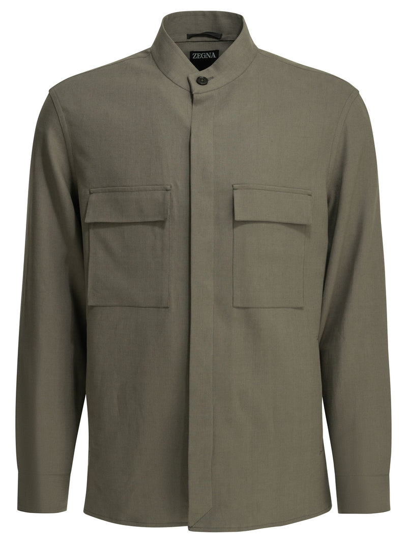 Zegna Zegna Overshirt Jacket Brown Men - World Class Fashion
