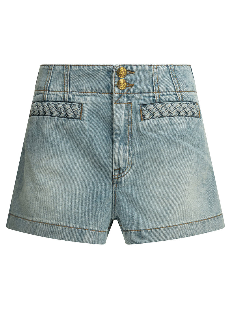 Zimmermann Pantalones cortos de cinco bolsillos Wanderlust de Zimmermann, azul claro - World Class Fashion