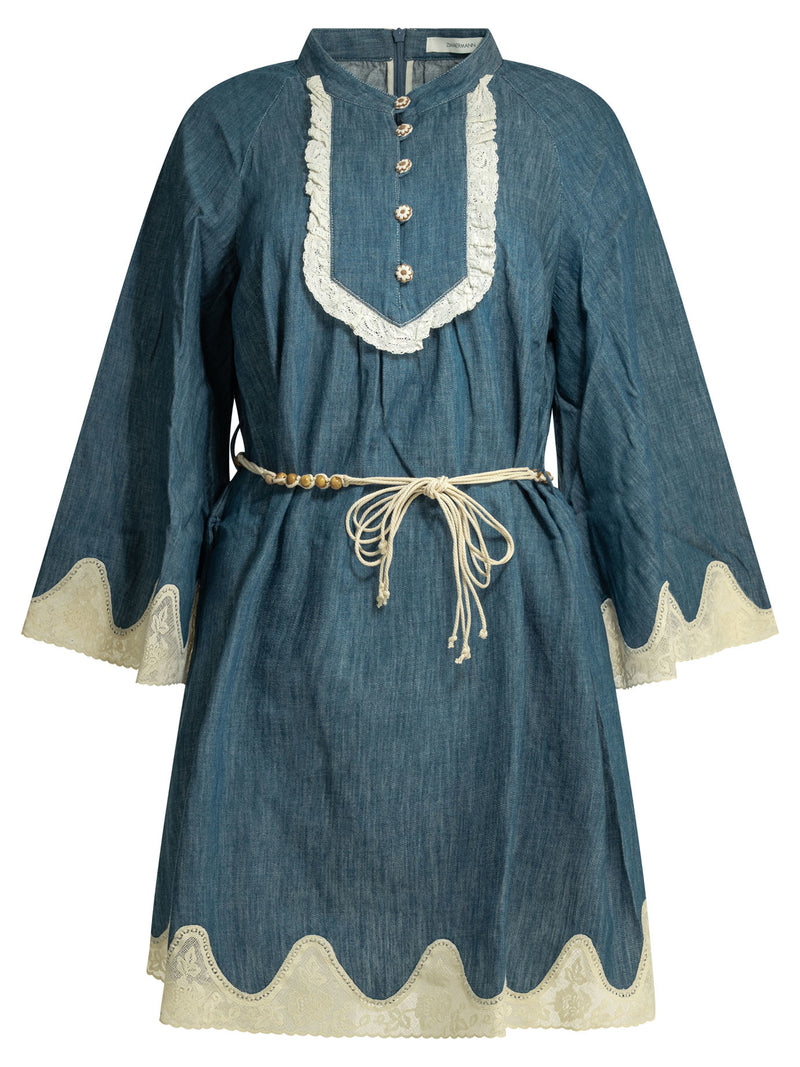 Zimmermann Zimmermann Awaken Vestido Corto Azul Ferroviario Mujer - World Class Fashion