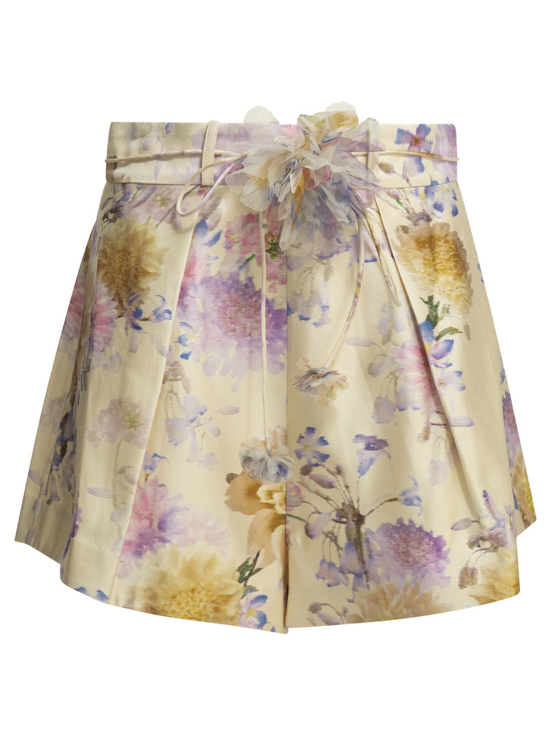 Zimmermann Zimmermann Luna Short con Cordones Blanco - World Class Fashion