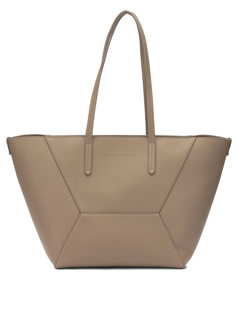 Brunello Cucinelli Brunello Cucinelli Bc Duo Large Shoulder Bag Beige - World Class Fashion