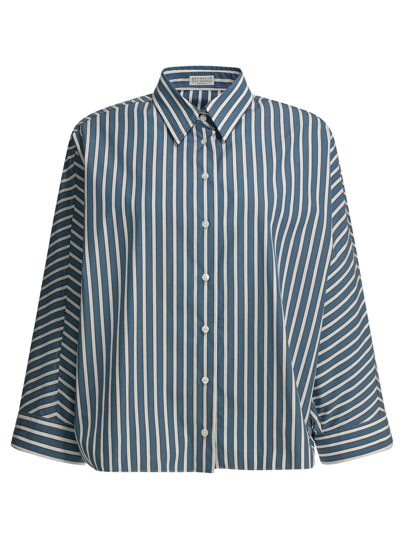 Brunello Cucinelli Brunello Cucinelli Shadow Casual Shirt Blue - World Class Fashion