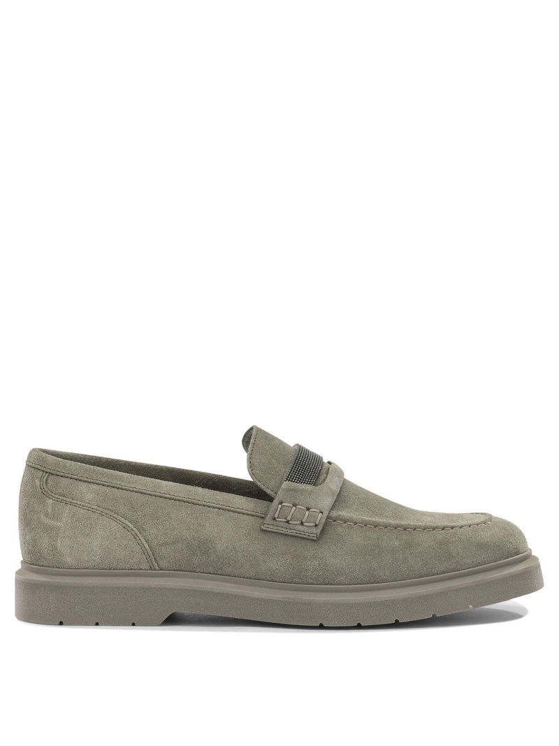 Brunello Cucinelli Brunello Cucinelli Suede Loafers With Charm - World Class Fashion