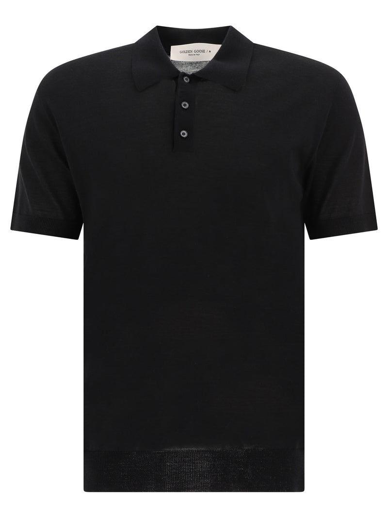 Golden Goose Golden Goose Merino Wool Polo Shirt Black Men - World Class Fashion