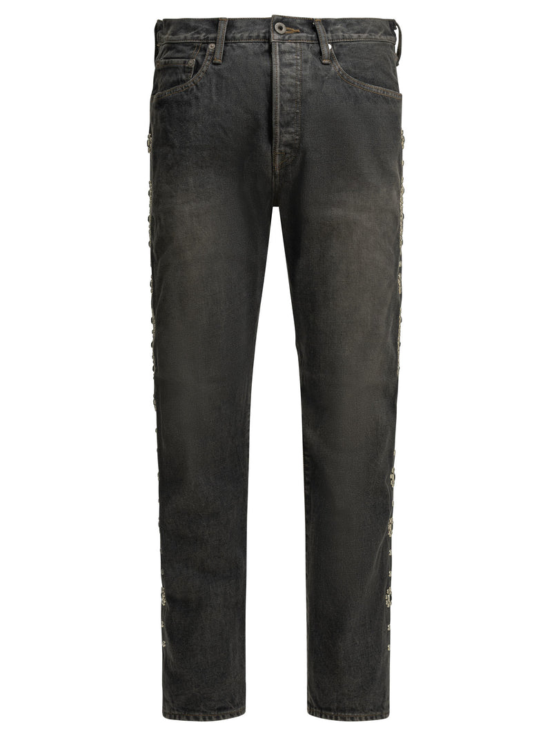 Kapital Kapital 5p Monkey Cisco Studs Jeans Black - World Class Fashion