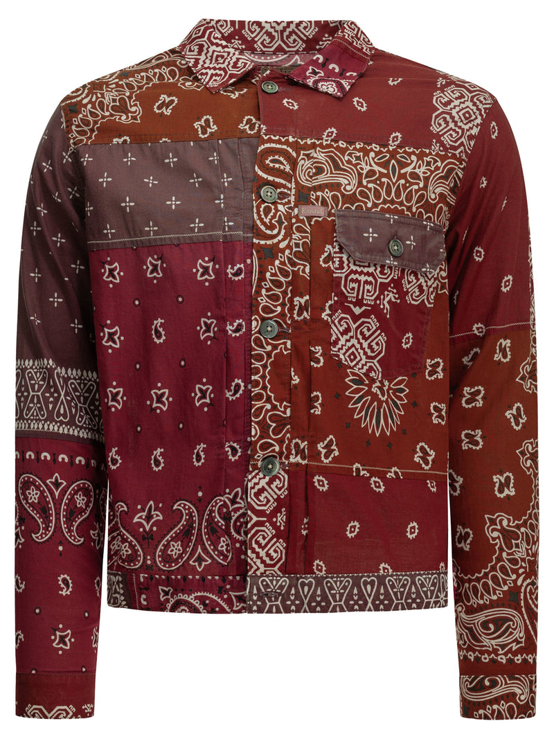 Kapital Kapital Bandana Patchwork Jacket Burgundy - World Class Fashion