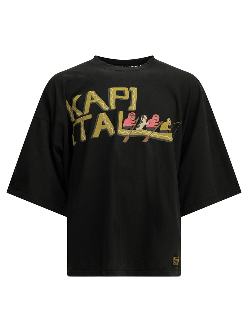 Kapital Kapital Katabira Canoe Crew-neck T-shirt Black - World Class Fashion