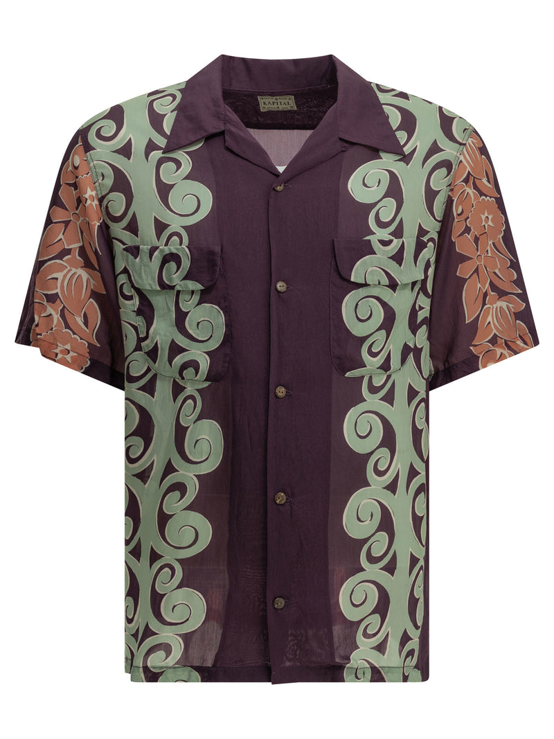 Kapital Kapital Kona Tree Casual Shirt Bordeaux - World Class Fashion