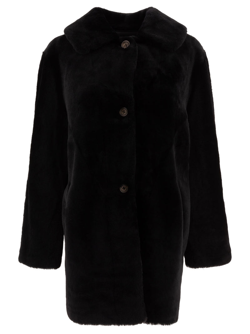 B&w Abrigo de borrego reversible B&N para mujer - World Class Fashion