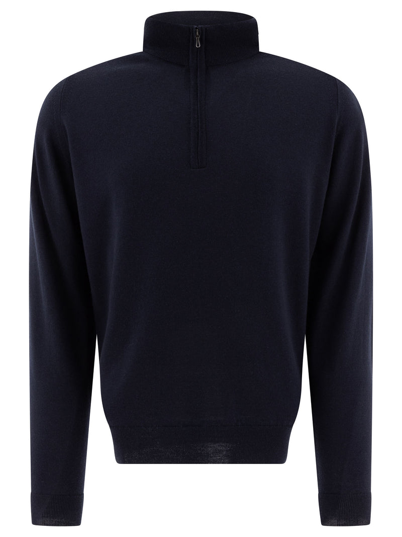 John Smedley Suéter Tapton de John Smedley con media cremallera para hombre, azul - World Class Fashion