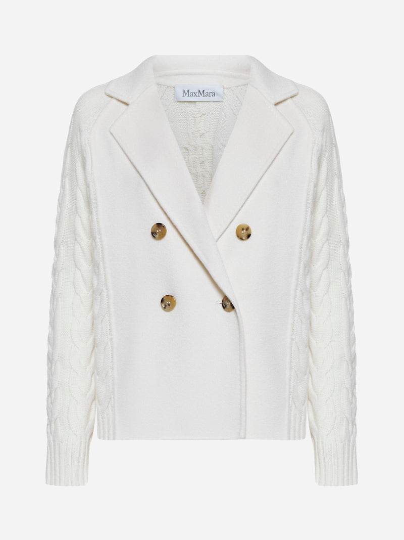 Max Mara Chaqueta Max Mara Micio de lana y cachemir, color blanco - World Class Fashion