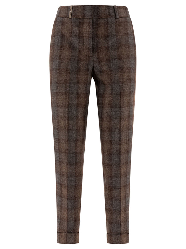 Peserico Check Wool Trousers