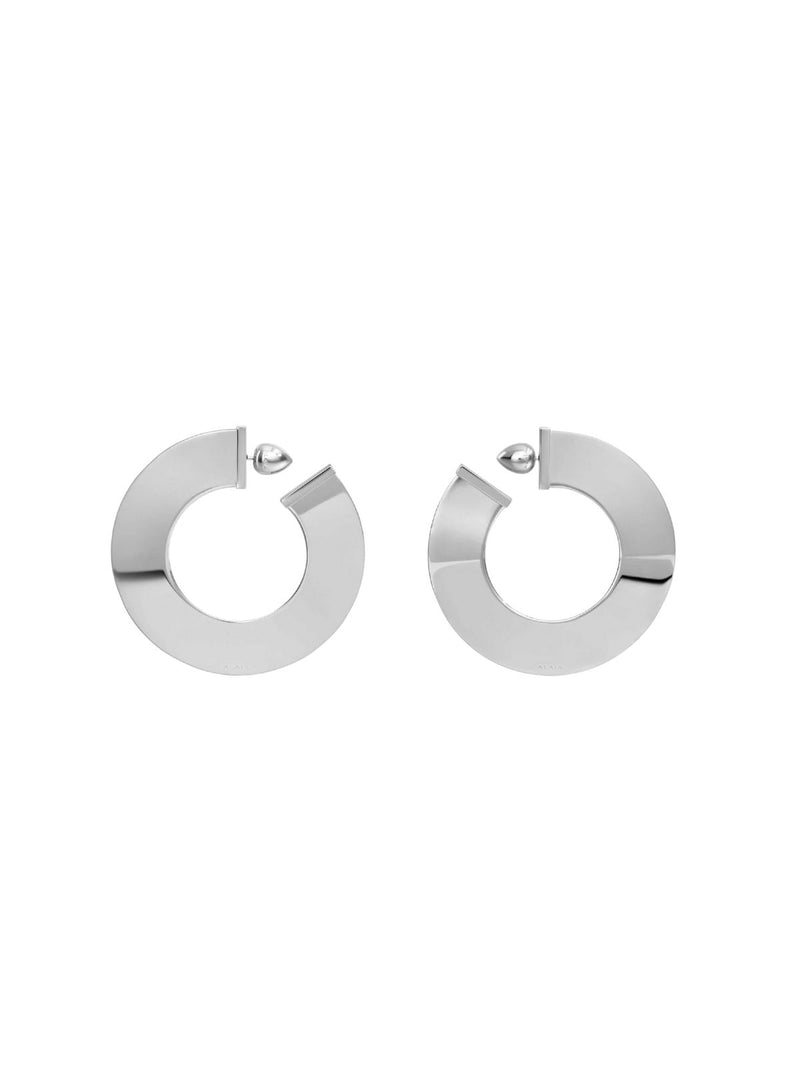 Alaia Alaïa Blade Rounded Earrings Silver Women - World Class Fashion