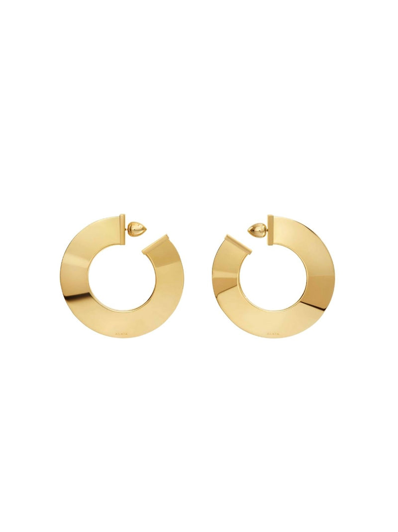 Alaia Alaïa Blade Rounded Earrings Gold - World Class Fashion