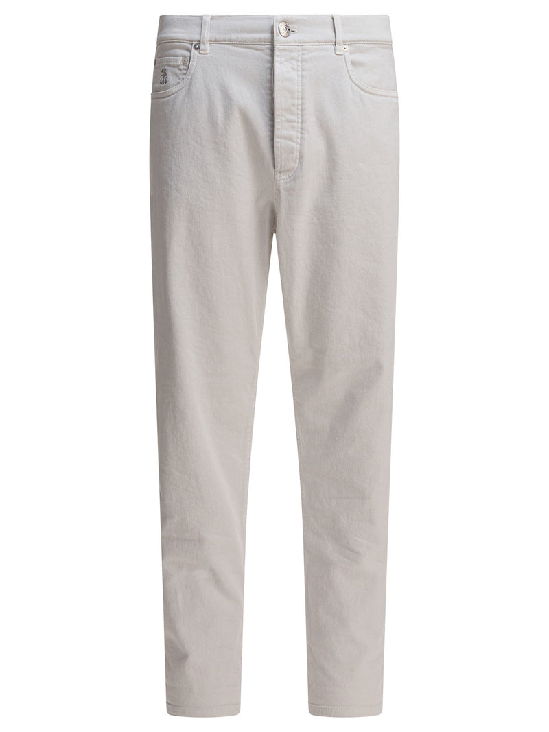 Brunello Cucinelli Brunello Cucinelli Slim Fit Cotton Jeans White Men - World Class Fashion