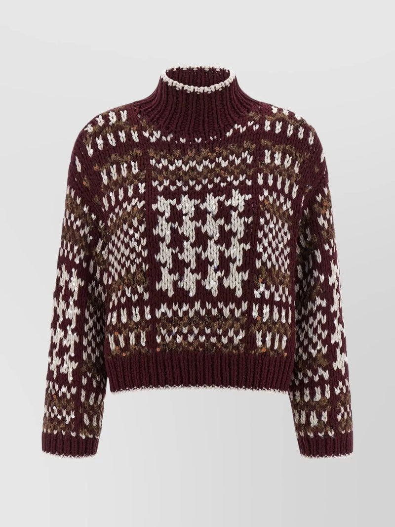 Brunello Cucinelli Brunello Cucinelli Opera Turtleneck Sweater Bordeaux - World Class Fashion