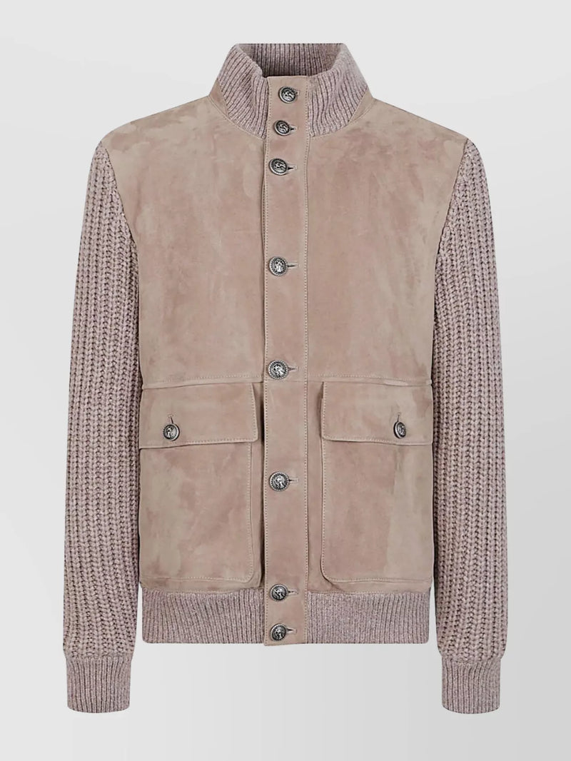 Brunello Cucinelli Brunello Cucinelli Jacket with Knitted Details Brown - World Class Fashion