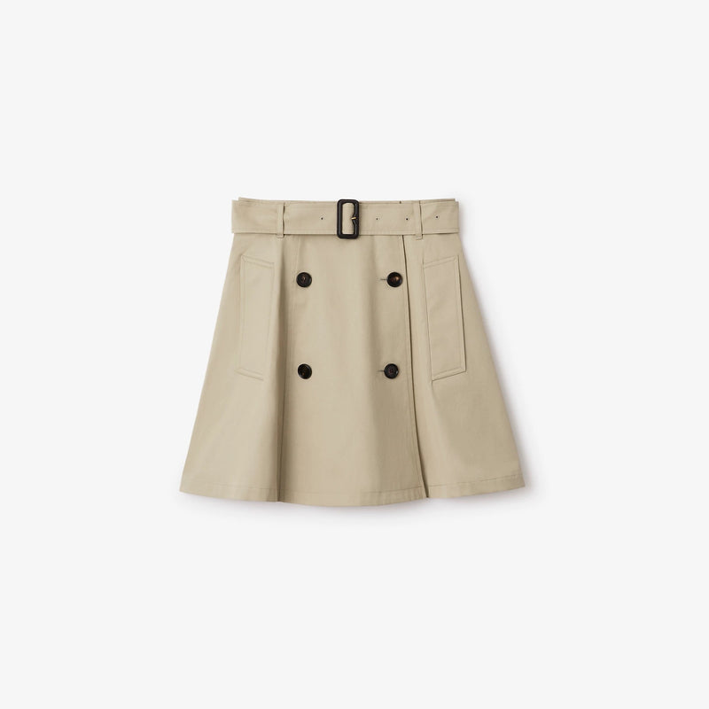 Burberry Burberry Flared Cotton Skirt Beige - World Class Fashion