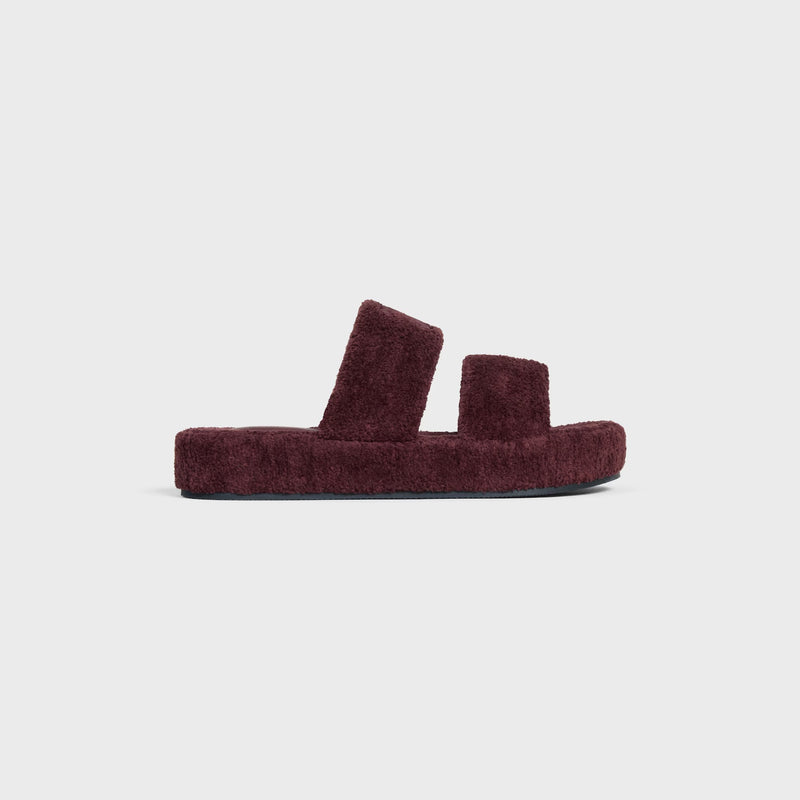 Celine Celine Triomphe Slides Sponge Fabric Bordeaux - World Class Fashion
