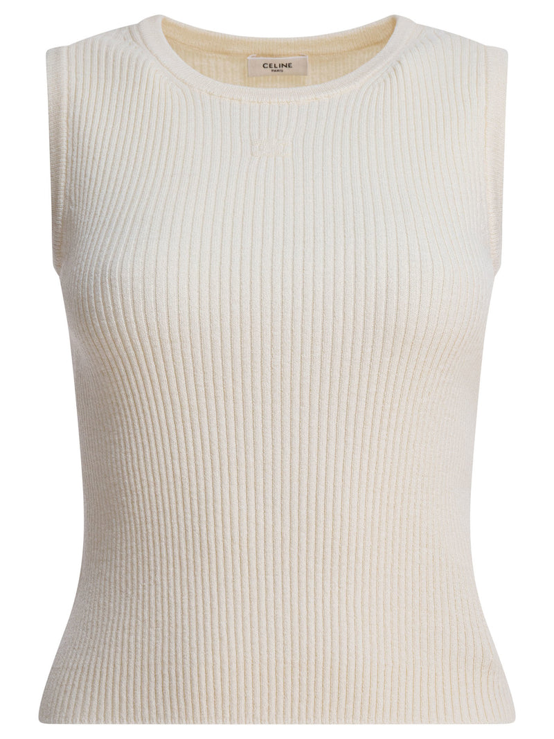 Celine Celine Sleeveless Wool Tank Top White - World Class Fashion