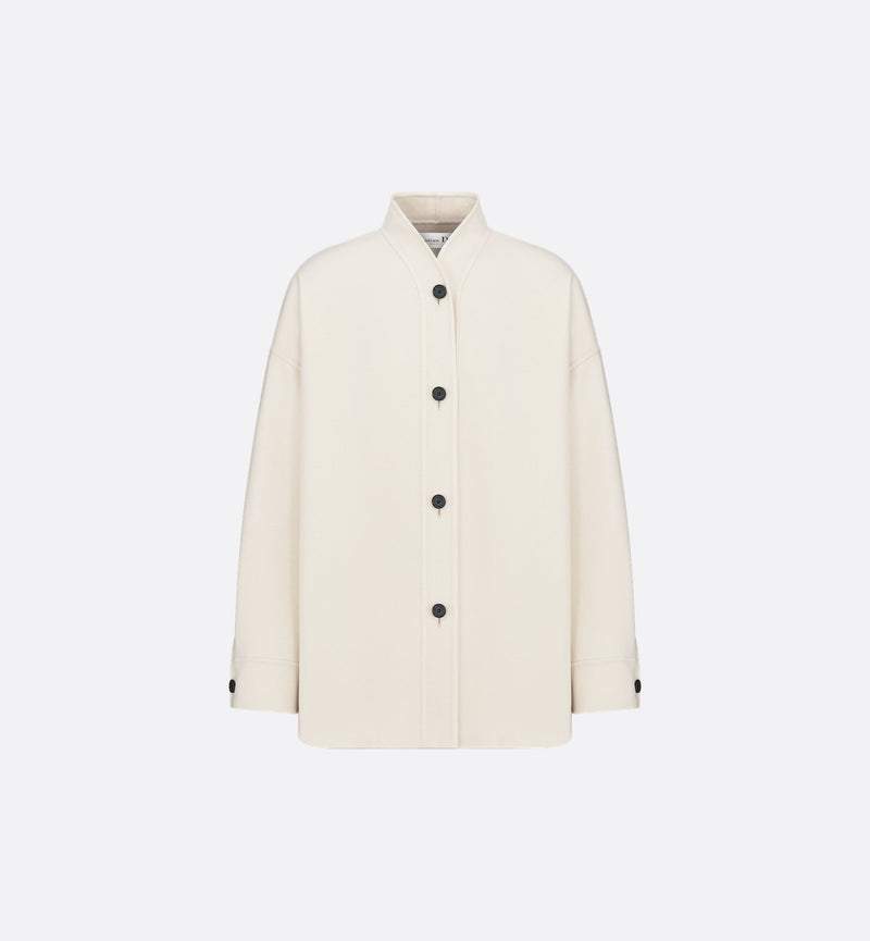 Dior Chaqueta Sobrecamisa de Lana Virgen Blanca Dior para Mujer - World Class Fashion