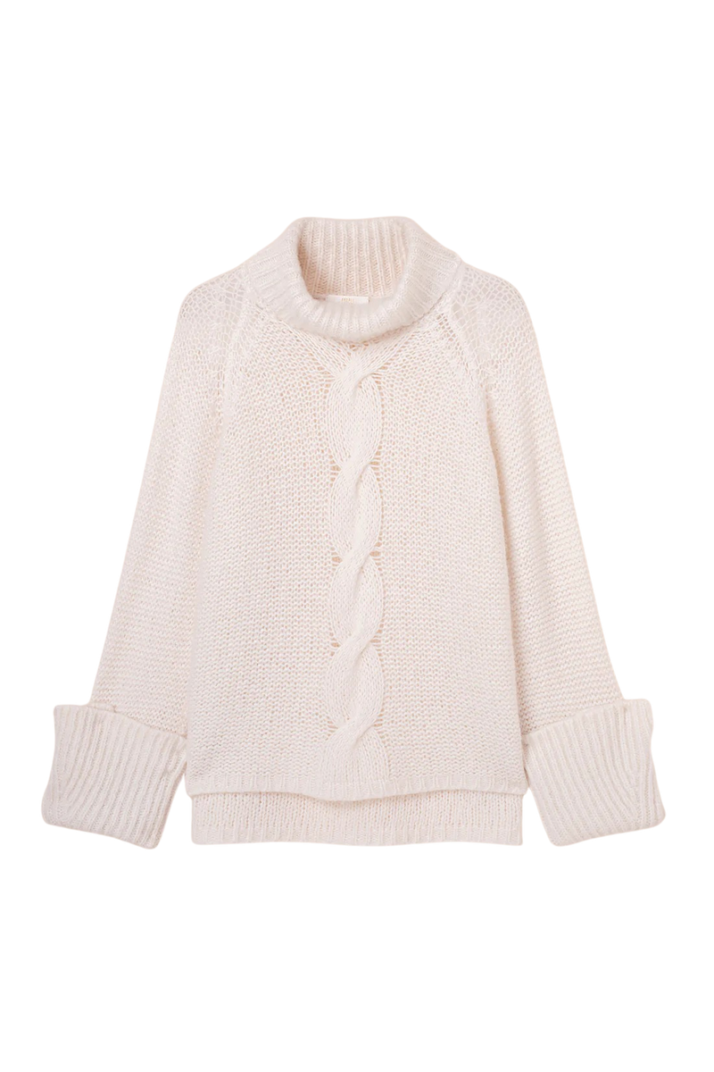 Fedeli Fedeli Morganite Turtle Neck Sweater White - World Class Fashion