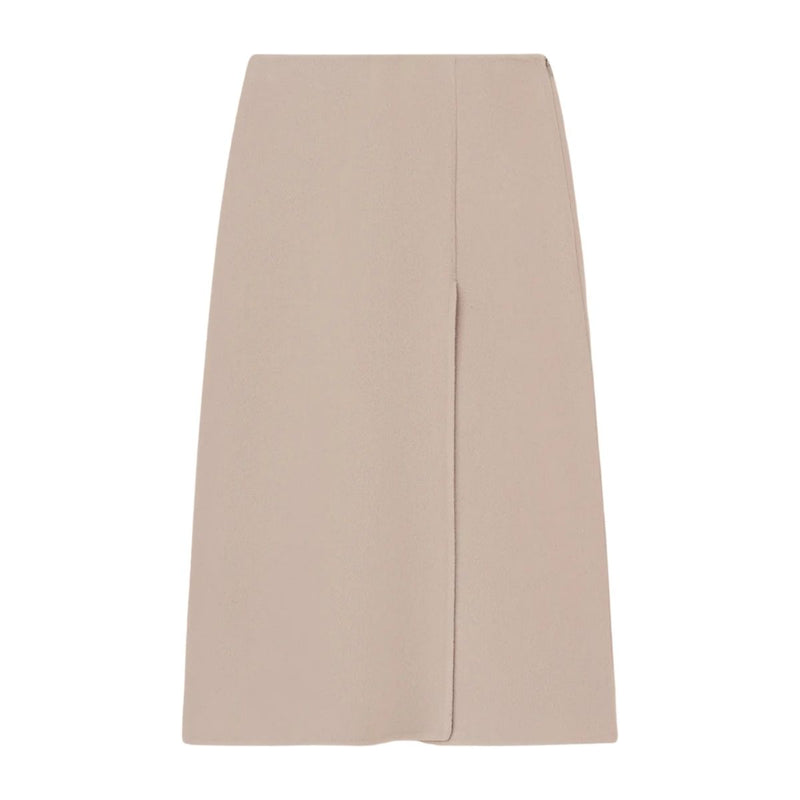 Fedeli Fedeli Larimar Wool and Cashmere Skirt Beige - World Class Fashion