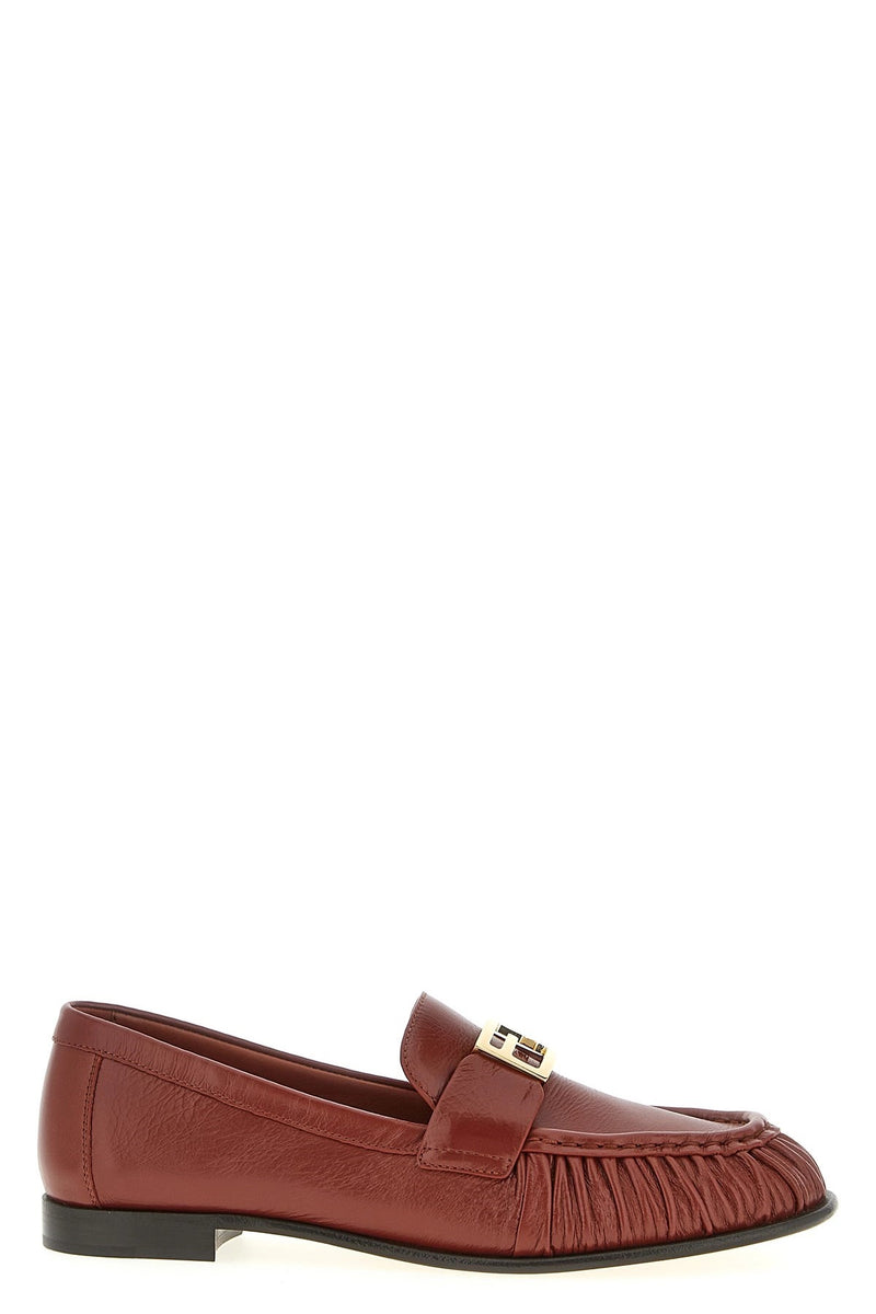 Fendi Fendi Baguette Leather Loafers Red Women - World Class Fashion