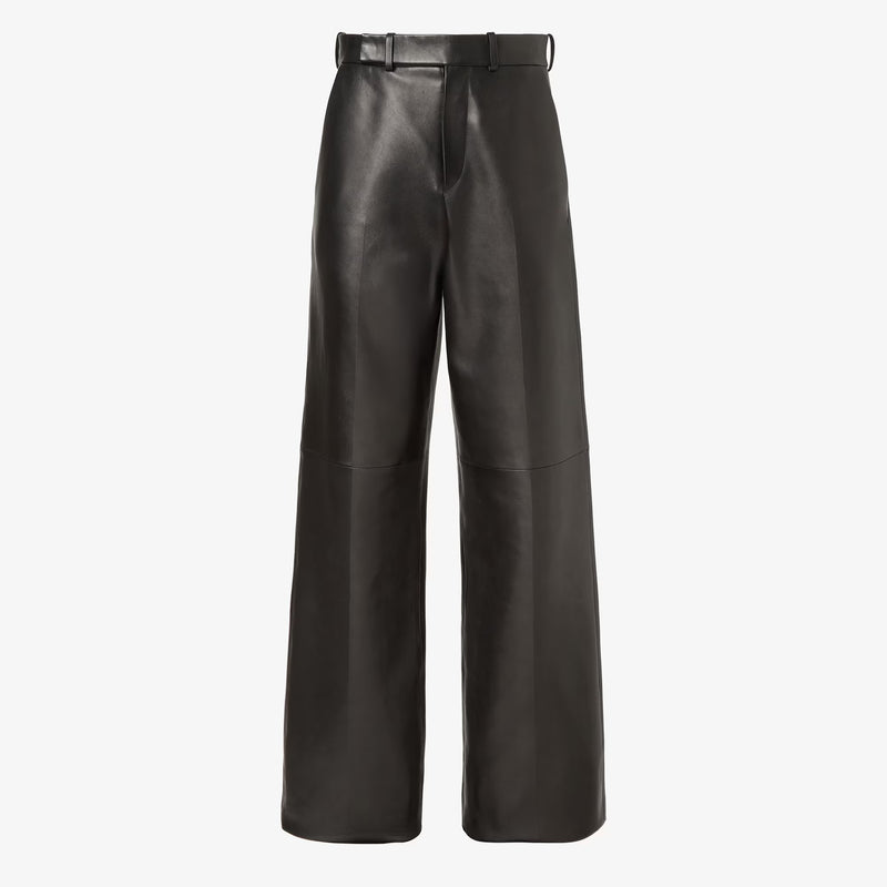 Fendi Fendi Wide Fit Leather Pants Black Women - World Class Fashion