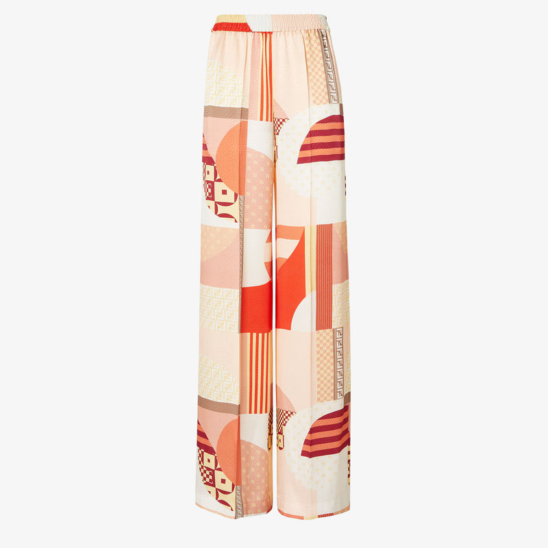 Fendi Fendi Patchwork Silk Pants Multicolor Women - World Class Fashion