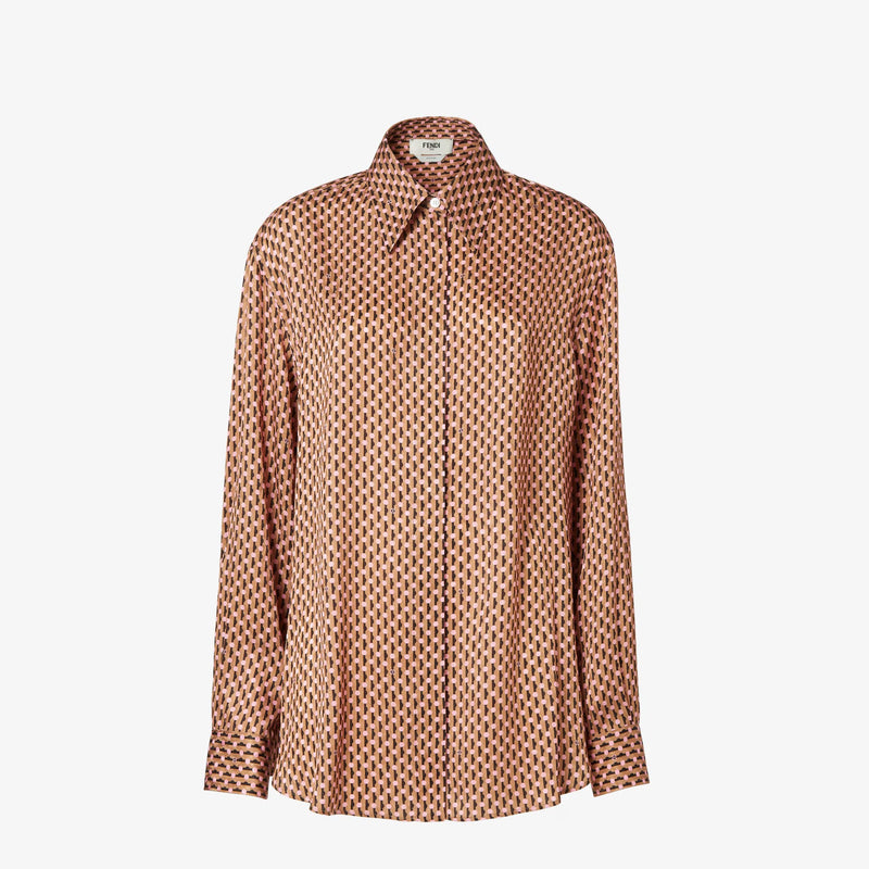 Fendi Fendi Dots Silk Shirt Brown Women - World Class Fashion